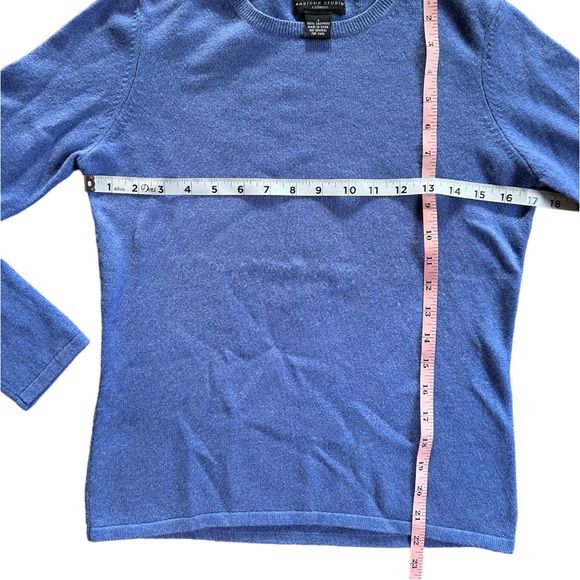 Madison Studio Cashmere Womens Small Blue 100% Cashmere Crew Neck Sweater - Picture 3 of 5